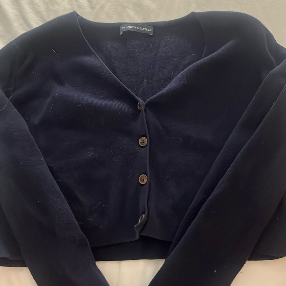 Navy cropped long sleeve